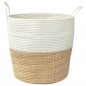 vidaXL Aufbewahrungskorb Braun und Weiß Ø43x38 cm Baumwolle vidaXL Aufbewahrungskorb Braun und Weiß Ø43x38 cm Baumwolle