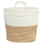 vidaXL Aufbewahrungskorb Braun und Weiß Ø43x38 cm Baumwolle vidaXL Aufbewahrungskorb Braun und Weiß Ø43x38 cm Baumwolle