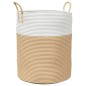 vidaXL Aufbewahrungskorb Beige und Weiß Ø38x46 cm Baumwolle vidaXL Aufbewahrungskorb Beige und Weiß Ø38x46 cm Baumwolle