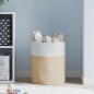 vidaXL Aufbewahrungskorb Beige und Weiß Ø38x46 cm Baumwolle vidaXL Aufbewahrungskorb Beige und Weiß Ø38x46 cm Baumwolle
