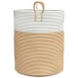 vidaXL Aufbewahrungskorb Beige und Weiß Ø38x46 cm Baumwolle vidaXL Aufbewahrungskorb Beige und Weiß Ø38x46 cm Baumwolle