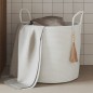 vidaXL Aufbewahrungskorb Weiß Ø40x35 cm Baumwolle vidaXL Aufbewahrungskorb Weiß Ø40x35 cm Baumwolle