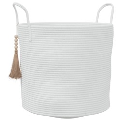 vidaXL Aufbewahrungskorb Weiß Ø40x35 cm Baumwolle