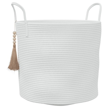vidaXL Aufbewahrungskorb Weiß Ø40x35 cm Baumwolle