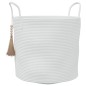 vidaXL Aufbewahrungskorb Weiß Ø40x35 cm Baumwolle vidaXL Aufbewahrungskorb Weiß Ø40x35 cm Baumwolle