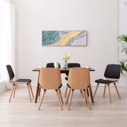 Esszimmerstühle 6 Stk. Schwarz Kunstleder