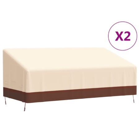 vidaXL Abdeckungen für 3-Sitzer-Bank 2 Stk. 198x97x48/74cm 600D Oxford