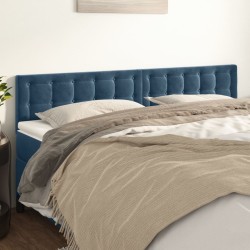 vidaXL Kopfteile 2 Stk. Dunkelblau 80x5x78/88 cm Samt