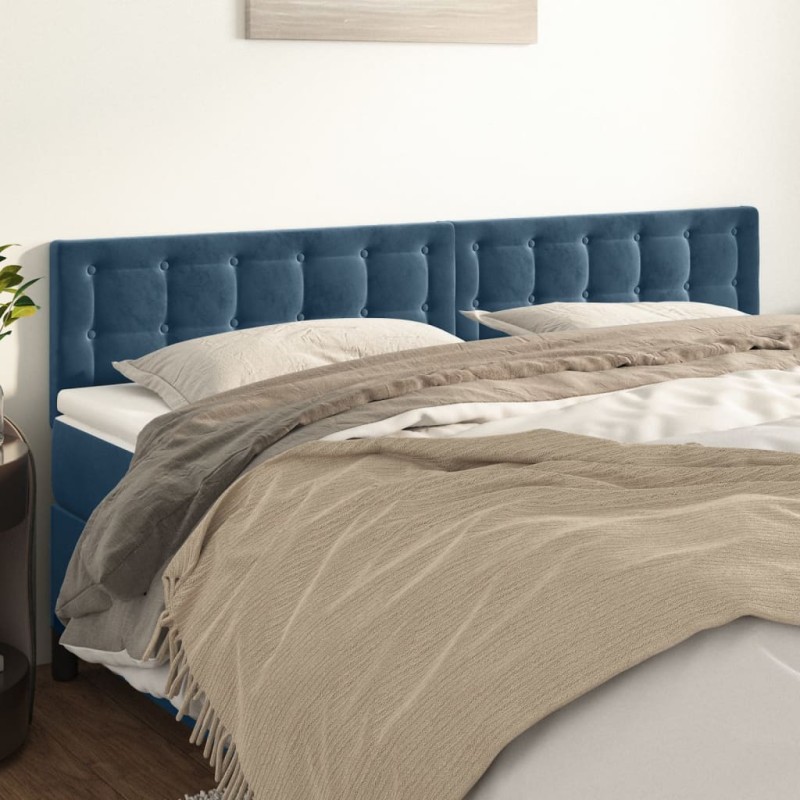 vidaXL Kopfteile 2 Stk. Dunkelblau 80x5x78/88 cm Samt