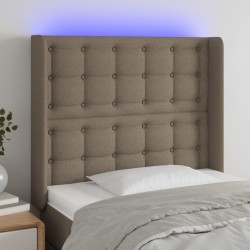 vidaXL LED Kopfteil Taupe 83x16x118/128 cm Stoff
