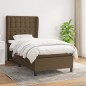 vidaXL Boxspringbett mit Matratze Dunkelbraun 80x200 cm Stoff vidaXL Boxspringbett mit Matratze Dunkelbraun 80x200 cm Stoff