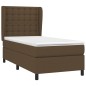 vidaXL Boxspringbett mit Matratze Dunkelbraun 80x200 cm Stoff vidaXL Boxspringbett mit Matratze Dunkelbraun 80x200 cm Stoff