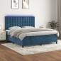 vidaXL Boxspringbett mit Matratze & LED Dunkelblau 160x200 cm Samt vidaXL Boxspringbett mit Matratze & LED Dunkelblau 160x200 cm Samt
