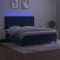 vidaXL Boxspringbett mit Matratze & LED Dunkelblau 160x200 cm Samt vidaXL Boxspringbett mit Matratze & LED Dunkelblau 160x200 cm Samt