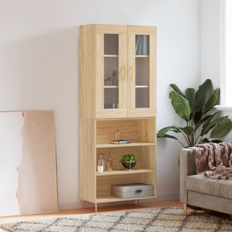 Highboard Sonoma-Eiche 69,5x34x180 cm Holzwerkstoff