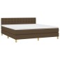 vidaXL Boxspringbett mit Matratze Dunkelbraun 160x200 cm Stoff vidaXL Boxspringbett mit Matratze Dunkelbraun 160x200 cm Stoff
