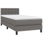vidaXL Boxspringbett mit Matratze Grau 100x200 cm Kunstleder vidaXL Boxspringbett mit Matratze Grau 100x200 cm Kunstleder