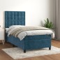vidaXL Boxspringbett mit Matratze Dunkelblau 80x200 cm Samt vidaXL Boxspringbett mit Matratze Dunkelblau 80x200 cm Samt