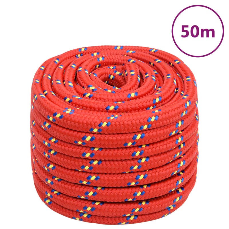 vidaXL Bootsseil Rot 20 mm 50 m Polypropylen vidaXL Bootsseil Rot 20 mm 50 m Polypropylen