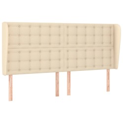 vidaXL Kopfteil mit Ohren Creme 163x23x118/128 cm Stoff