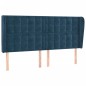 vidaXL Kopfteil mit Ohren Dunkelblau 163x23x118/128 cm Samt