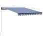 Einziehbare Markise Handbetrieben 300 x 250 cm Blau und Weiß Einziehbare Markise Handbetrieben 300 x 250 cm Blau und Weiß