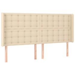 vidaXL Kopfteil mit Ohren Creme 163x16x118/128 cm Stoff