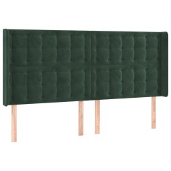 vidaXL Kopfteil mit Ohren Dunkelgrün 163x16x118/128 cm Samt