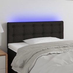 vidaXL LED Kopfteil Schwarz 80x5x78/88 cm Stoff