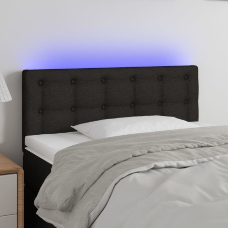 vidaXL LED Kopfteil Schwarz 80x5x78/88 cm Stoff