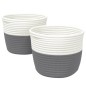 vidaXL Aufbewahrungskörbe 2 Stk. Grau und Weiß Ø24x18 cm Baumwolle vidaXL Aufbewahrungskörbe 2 Stk. Grau und Weiß Ø24x18 cm Baumwolle