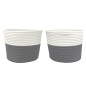 vidaXL Aufbewahrungskörbe 2 Stk. Grau und Weiß Ø24x18 cm Baumwolle vidaXL Aufbewahrungskörbe 2 Stk. Grau und Weiß Ø24x18 cm Baumwolle