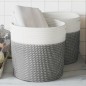vidaXL Aufbewahrungskörbe 2 Stk. Grau und Weiß Ø28x28 cm Baumwolle vidaXL Aufbewahrungskörbe 2 Stk. Grau und Weiß Ø28x28 cm Baumwolle