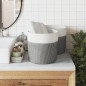 vidaXL Aufbewahrungskörbe 2 Stk. Grau und Weiß Ø28x28 cm Baumwolle vidaXL Aufbewahrungskörbe 2 Stk. Grau und Weiß Ø28x28 cm Baumwolle