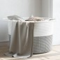 vidaXL Wäschekorb Grau und Weiß Ø55x36 cm Baumwolle vidaXL Wäschekorb Grau und Weiß Ø55x36 cm Baumwolle