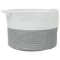 vidaXL Wäschekorb Grau und Weiß Ø55x36 cm Baumwolle vidaXL Wäschekorb Grau und Weiß Ø55x36 cm Baumwolle