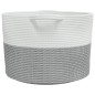 vidaXL Wäschekorb Grau und Weiß Ø55x36 cm Baumwolle vidaXL Wäschekorb Grau und Weiß Ø55x36 cm Baumwolle