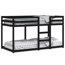 vidaXL Etagenbett Schwarz 90x190 cm Massivholz Kiefer