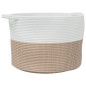 vidaXL Wäschekorb Braun und Weiß Ø55x36 cm Baumwolle vidaXL Wäschekorb Braun und Weiß Ø55x36 cm Baumwolle