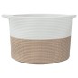 vidaXL Wäschekorb Braun und Weiß Ø55x36 cm Baumwolle vidaXL Wäschekorb Braun und Weiß Ø55x36 cm Baumwolle