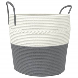 vidaXL Aufbewahrungskorb Grau und Weiß Ø43x38 cm Baumwolle