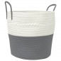 vidaXL Aufbewahrungskorb Grau und Weiß Ø43x38 cm Baumwolle vidaXL Aufbewahrungskorb Grau und Weiß Ø43x38 cm Baumwolle