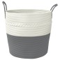 vidaXL Aufbewahrungskorb Grau und Weiß Ø43x38 cm Baumwolle vidaXL Aufbewahrungskorb Grau und Weiß Ø43x38 cm Baumwolle
