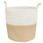 vidaXL Aufbewahrungskorb Beige und Weiß Ø43x38 cm Baumwolle vidaXL Aufbewahrungskorb Beige und Weiß Ø43x38 cm Baumwolle