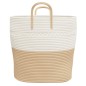 vidaXL Aufbewahrungskorb Beige und Weiß Ø43x38 cm Baumwolle vidaXL Aufbewahrungskorb Beige und Weiß Ø43x38 cm Baumwolle