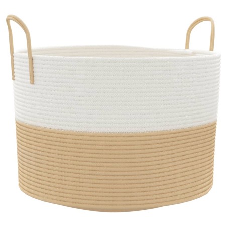 vidaXL Aufbewahrungskorb Beige und Weiß Ø51x33 cm Baumwolle