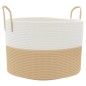 vidaXL Aufbewahrungskorb Beige und Weiß Ø51x33 cm Baumwolle vidaXL Aufbewahrungskorb Beige und Weiß Ø51x33 cm Baumwolle