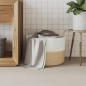 vidaXL Aufbewahrungskorb Beige und Weiß Ø51x33 cm Baumwolle vidaXL Aufbewahrungskorb Beige und Weiß Ø51x33 cm Baumwolle