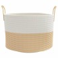 vidaXL Aufbewahrungskorb Beige und Weiß Ø51x33 cm Baumwolle vidaXL Aufbewahrungskorb Beige und Weiß Ø51x33 cm Baumwolle