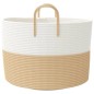 vidaXL Aufbewahrungskorb Beige und Weiß Ø51x33 cm Baumwolle vidaXL Aufbewahrungskorb Beige und Weiß Ø51x33 cm Baumwolle